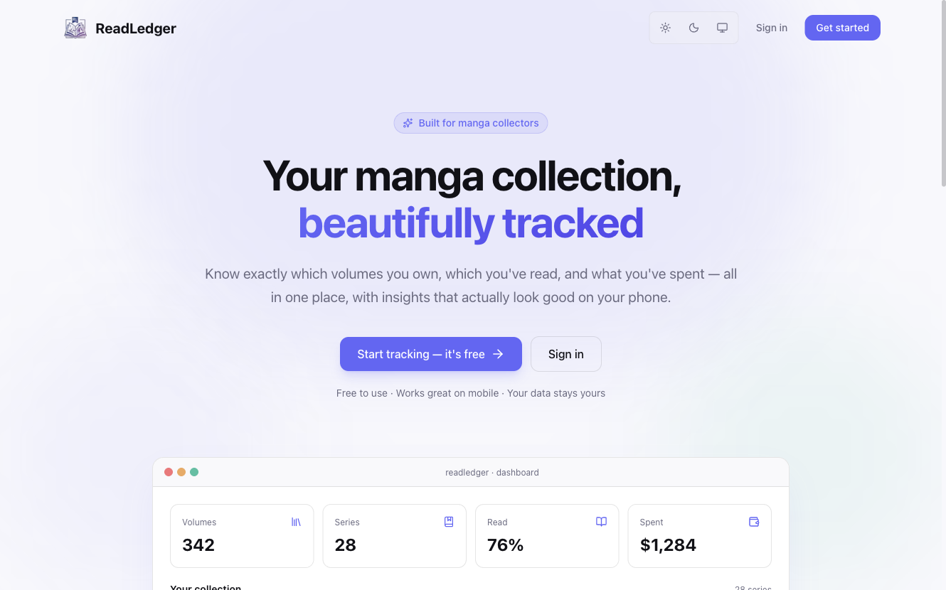 Screenshot of ReadLedger